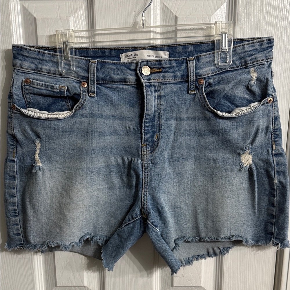 Signature by Levi Strauss Distressed Denim Shorts